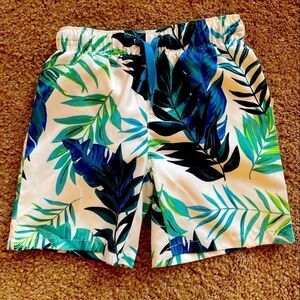 Boys 2T White Tropical NWT Swim Trunks